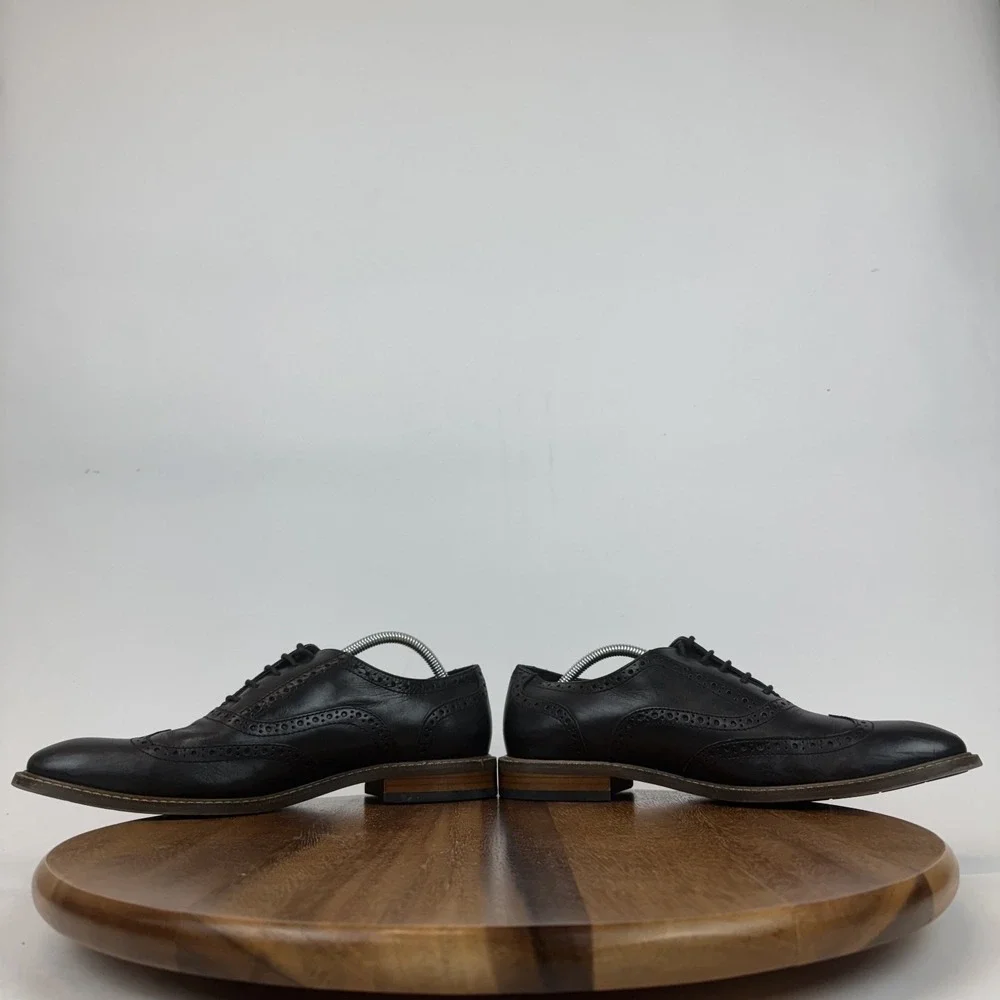 Mens Vince Camuto Lazzarp Black Leather Wingtip Comfort Casual Oxfords Size 10 M